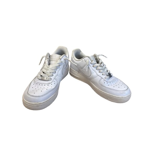 Nike Air Force 1 Mens Low Top White Sneakers Size 8 SKU 7804 - Picture 1 of 8